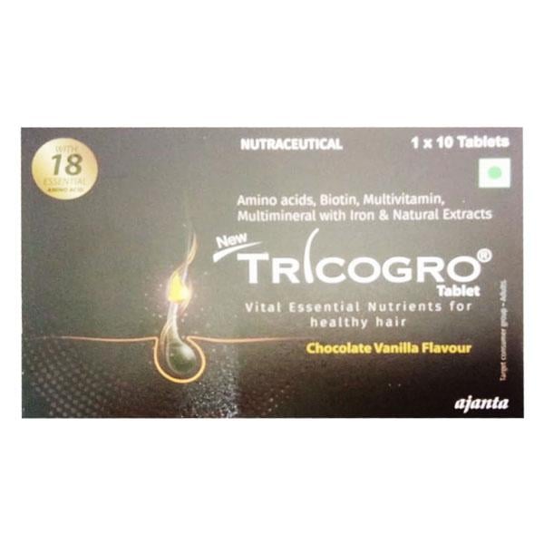 TRICOGRO NEW CHOCOLATE AND VANILLA FLAVOUR Tablet 10's