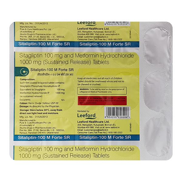 SITALIPTIN 100 M FORTE SR Tablet 15's