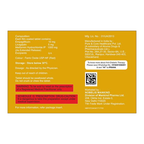 EMPAGLYDE LM 10/1000 Tablet 10's