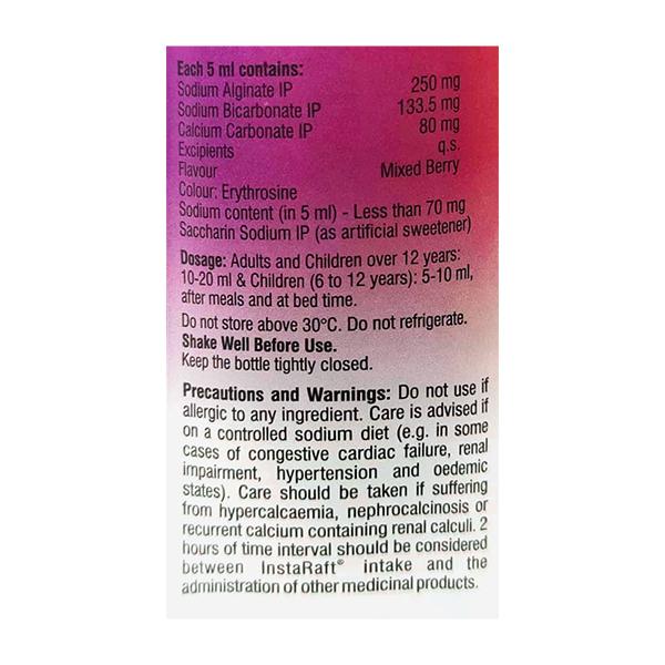 INSTARAFT SUGAR FREE MIXED BERRY FLAVOUR Oral Suspension 200ml
