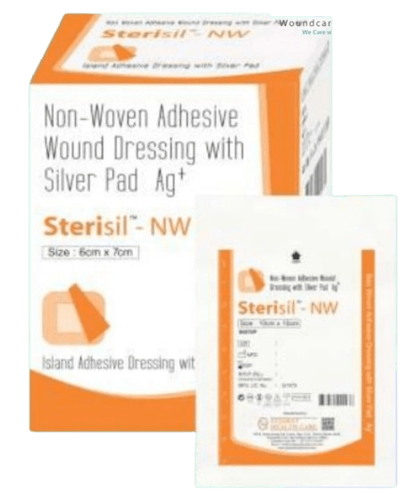 TecHeal Sterisil Non - Woven Adhesive Wound Dressing With Silver Pad - Global Surgicals