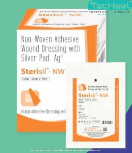 TecHeal Sterisil Non Woven Dressing with Silver Pad - Global Surgicals