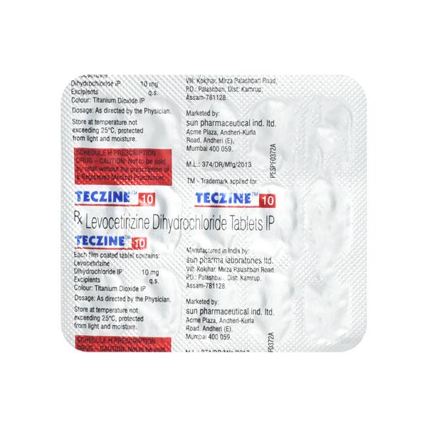 Teczine 10mg Tablet 15'S - Global Surgicals