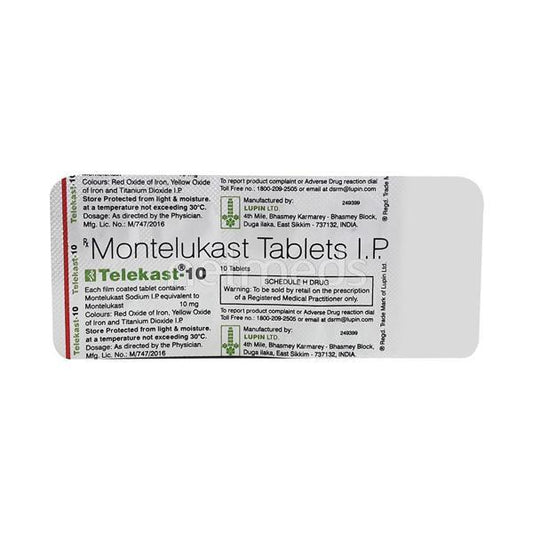 Telekast 10mg Tablet 10'S - Global Surgicals