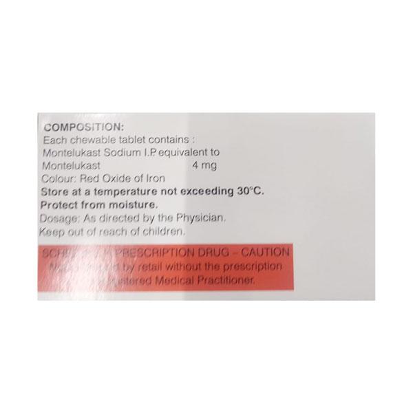 TELEKAST 4 Chewable Tablet 10's - Global Surgicals