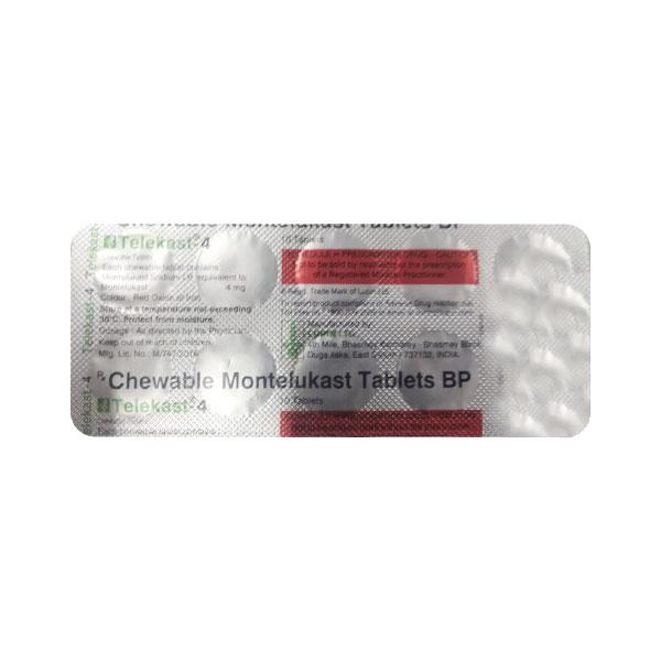 TELEKAST 4 Chewable Tablet 10's - Global Surgicals