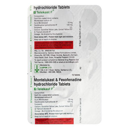 TELEKAST F Tablet 15's - Global Surgicals