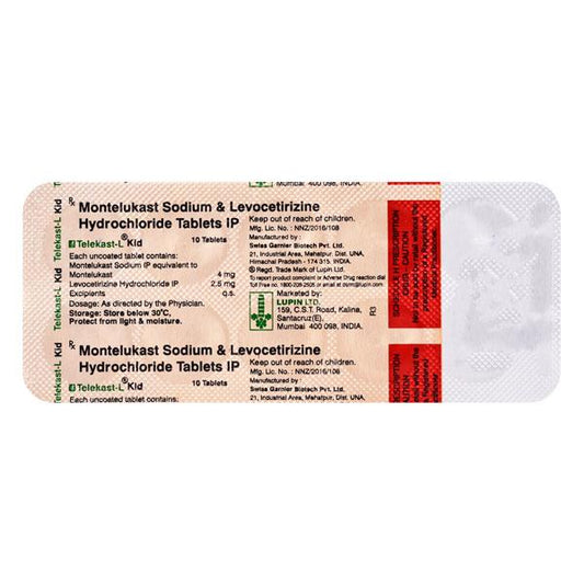 Telekast L Kid Tablet 10'S - Global Surgicals