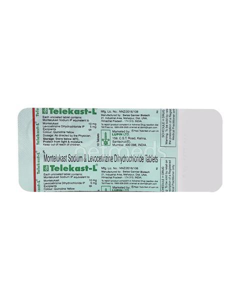 Telekast L Tablet 10'S - Global Surgicals