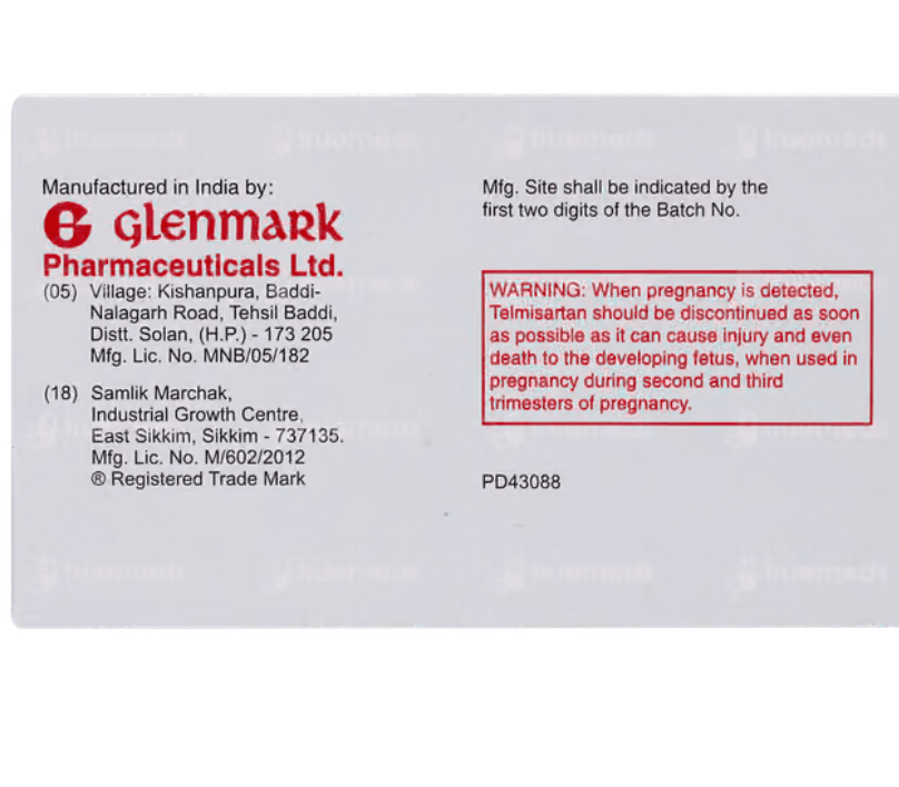 Telma H 40mg Tablet 15's - Global Surgicals
