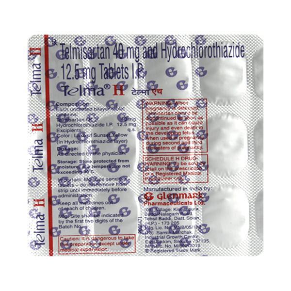 Telma H 40mg Tablet 15's - Global Surgicals