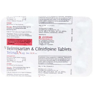 Telma Ln 40mg Tablet - Global Surgicals
