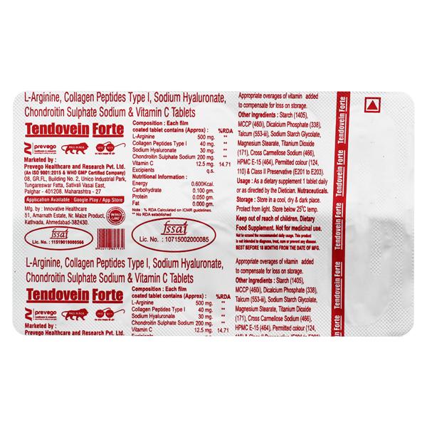 TENDOVEIN FORTE Tablet 10's - Global Surgicals
