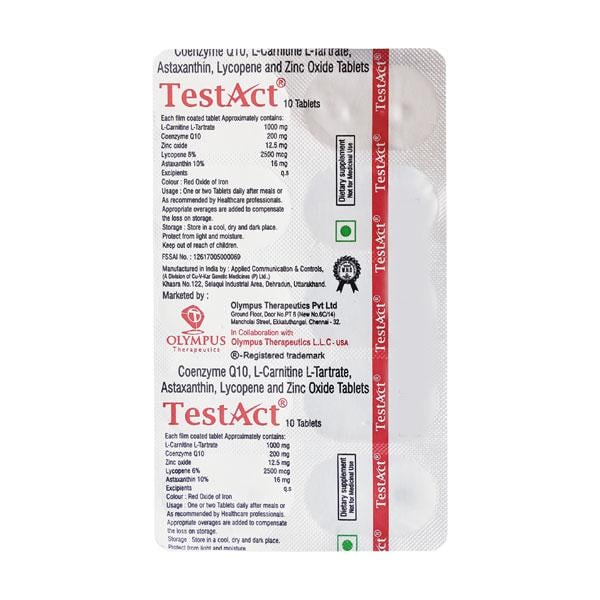 TESTACT Tablet 10's - Global Surgicals