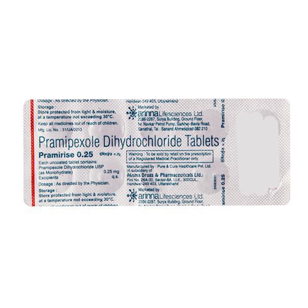 Pramirise 0.25mg Tablet 10'S