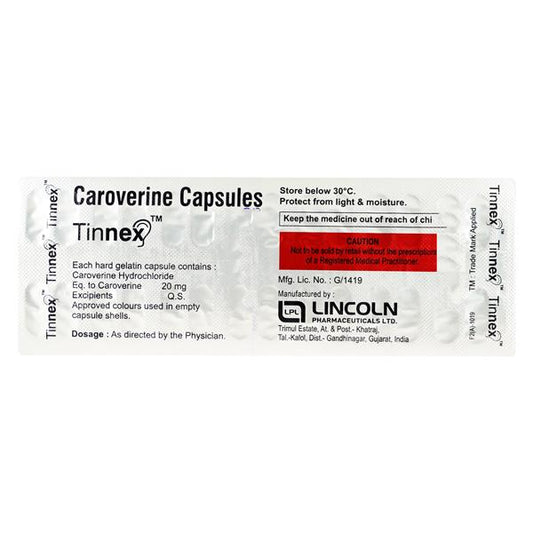 Tinnex 20mg Capsule 28'S - Global Surgicals