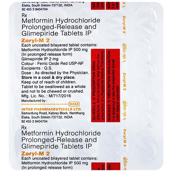 Zoryl M 2mg Tablet 20'S