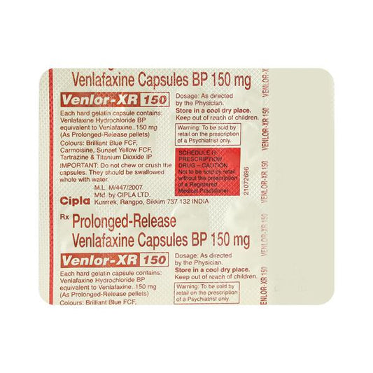 Venlor XR 150mg Capsule 10'S