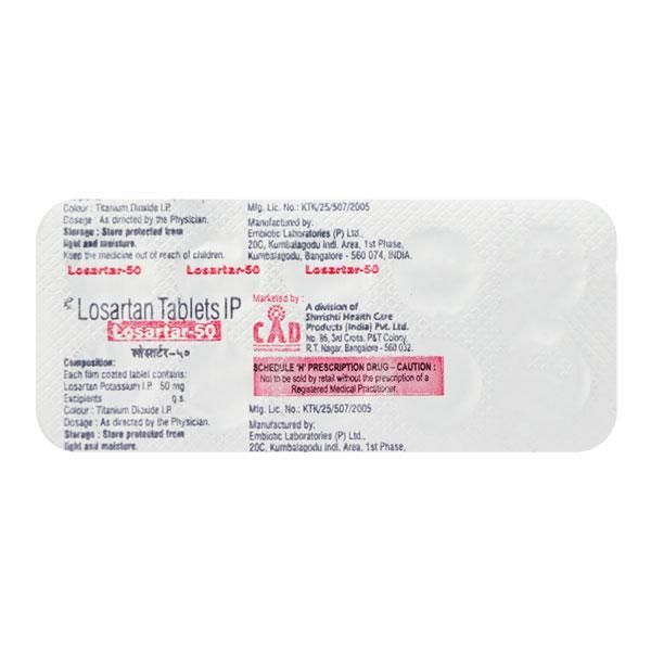 Losartar 50mg Tablet 10'S