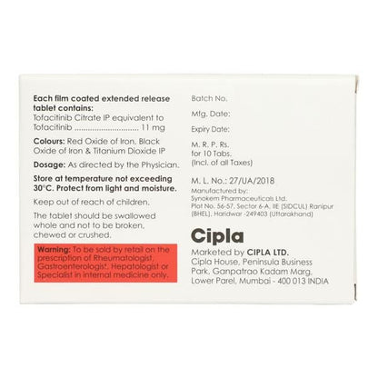 TOFAJAK IN XR 11mg Tablet 10's - Global Surgicals