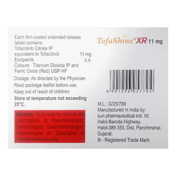 TOFASHINE XR 11mg Tablet 15's - Global Surgicals