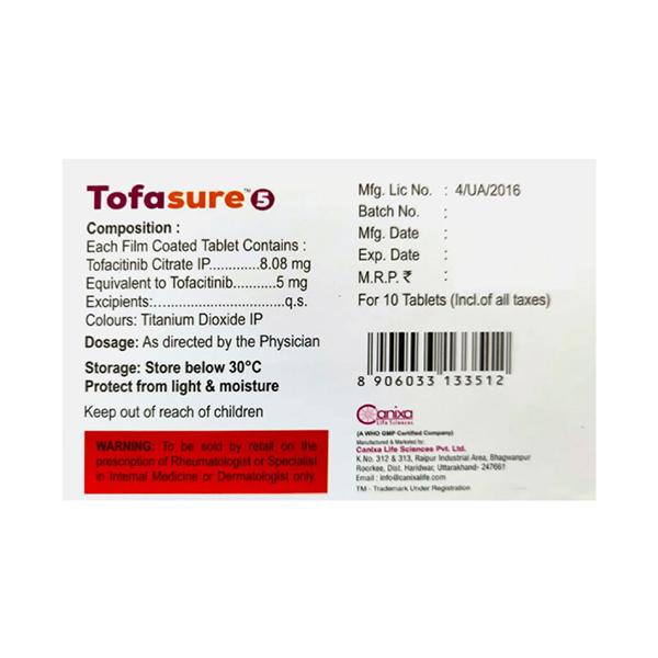 TOFASURE 5 Tablet 10's - Global Surgicals