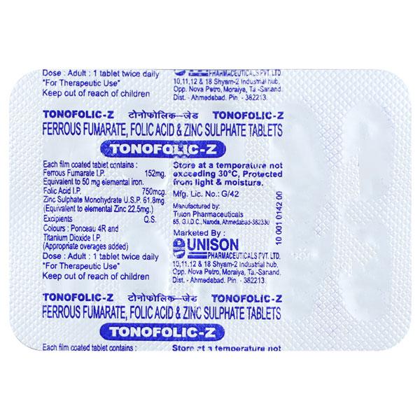 Tonofolic Z Tablet 10'S - Global Surgicals