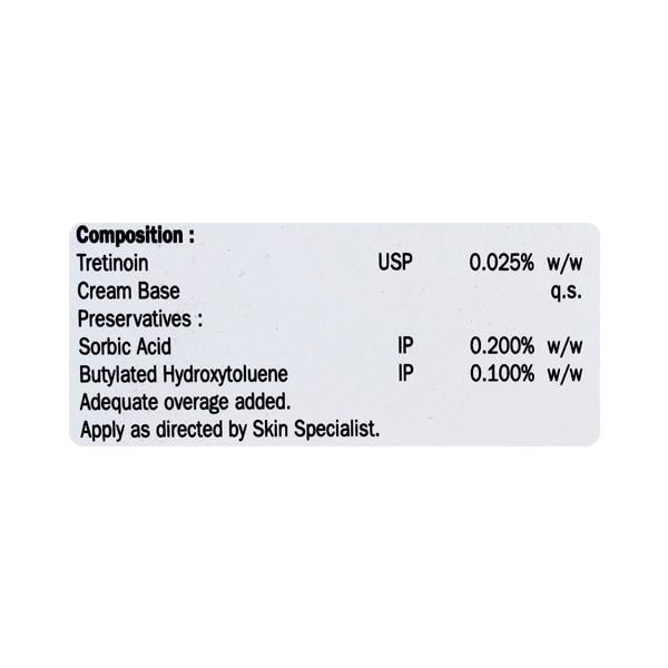 Tretin 0.025% Cream 30gm - Global Surgicals