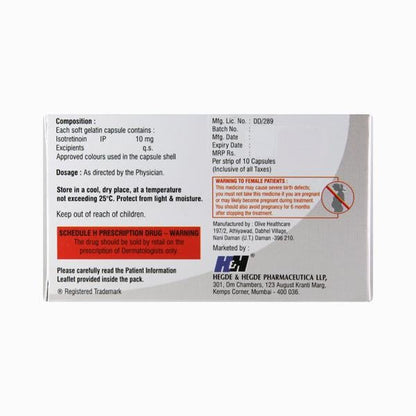 Tretin Iso 10mg Capsule 10'S - Global Surgicals