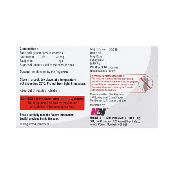 Tretin Iso 20mg Capsule 10'S - Global Surgicals