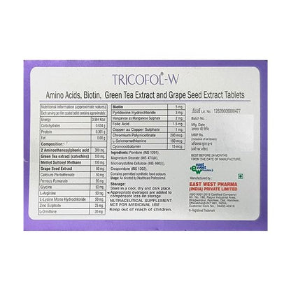 Tricofol W Tablet 10'S - Global Surgicals
