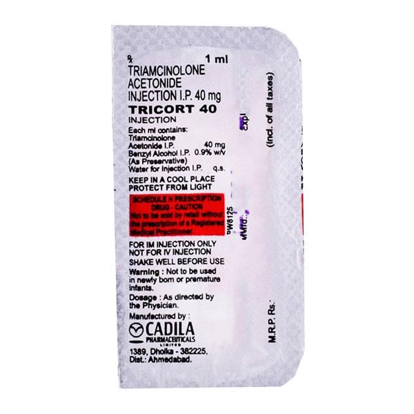 Tricort 40mg Injection 1ml - Global Surgicals