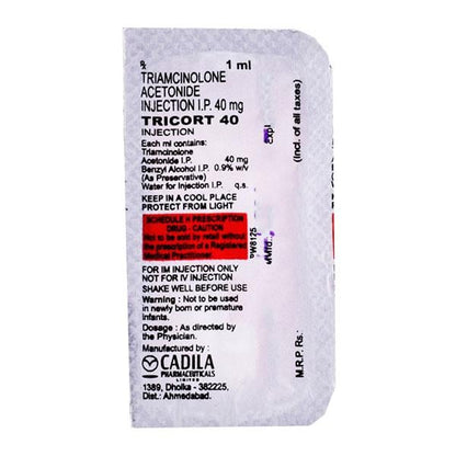 Tricort 40mg Injection 1ml - Global Surgicals