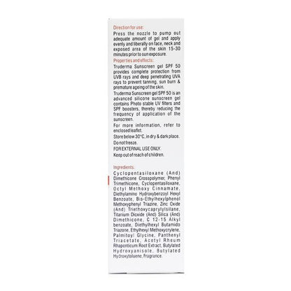 TRUDERMA SUNSCREEN SPF 50 Gel(Topical) 50gm - Global Surgicals