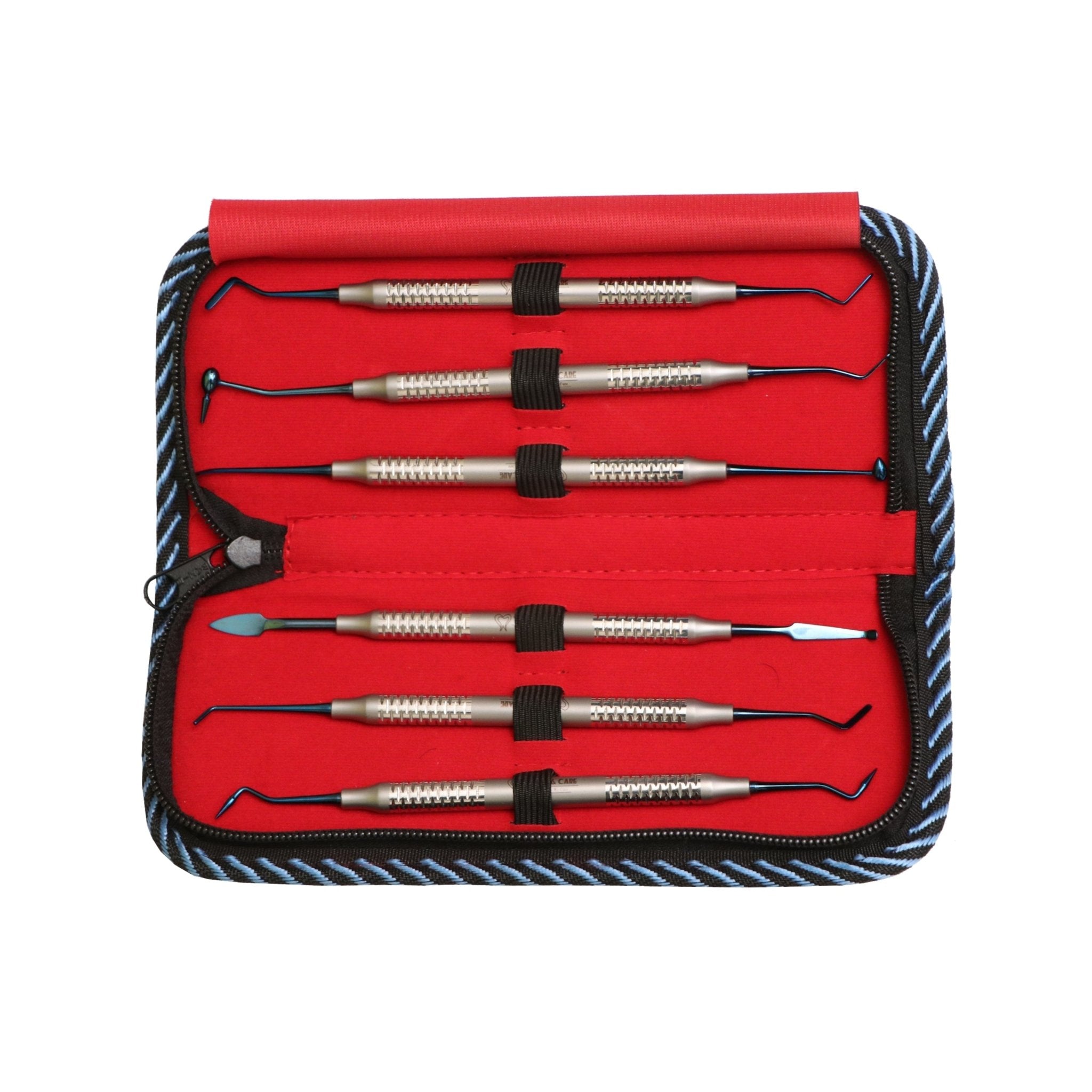 Trust & Care Teflon Blue Set Of 6 - Pcs Composite Filling Instrument - Global Surgicals