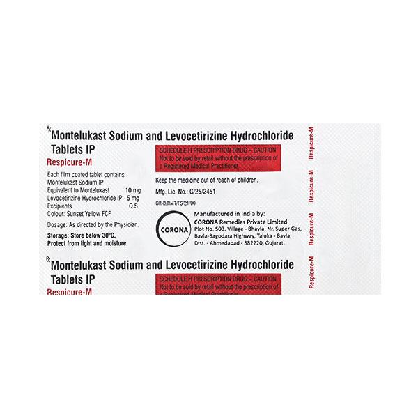 Respicure M 10/5mg Tablet 10'S