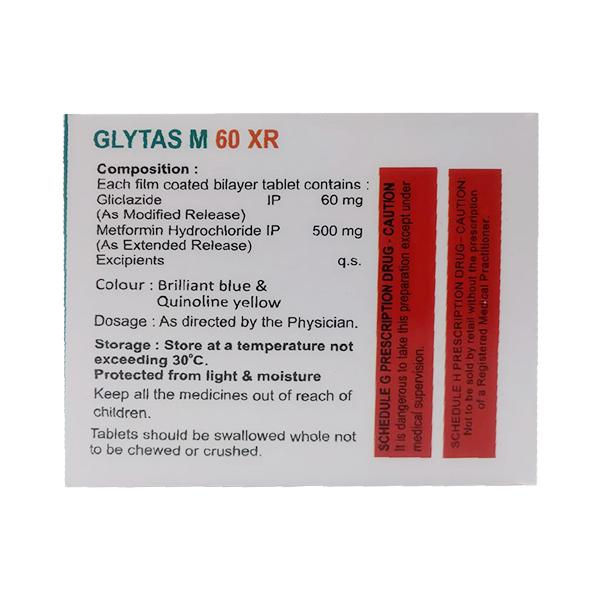 GLYTAS M XR 60 Tablet 15's