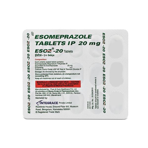 Esoz 20mg Tablet 15'S