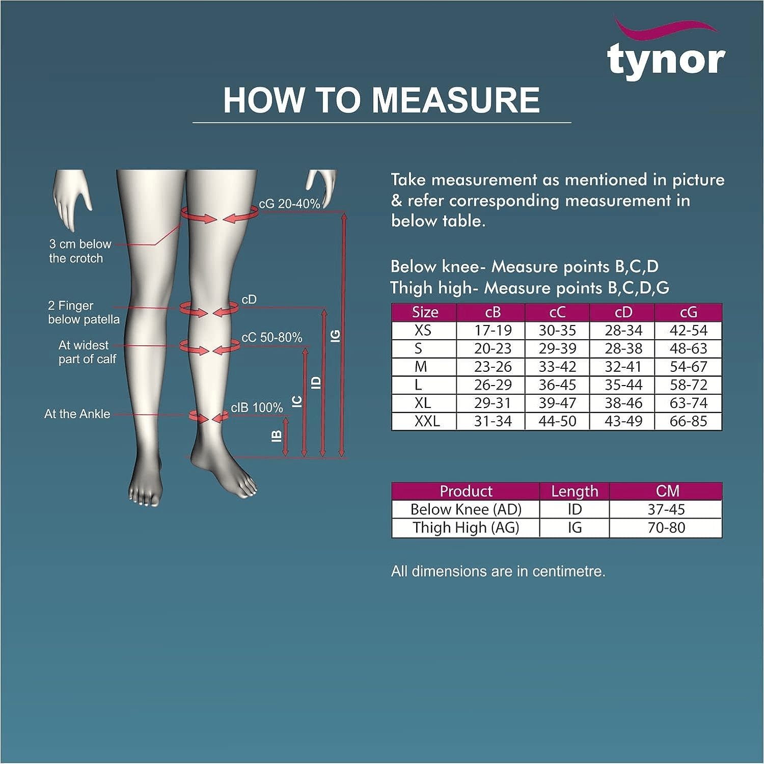 Tynor Knee High Medical Compression Stockings - Global Surgicals