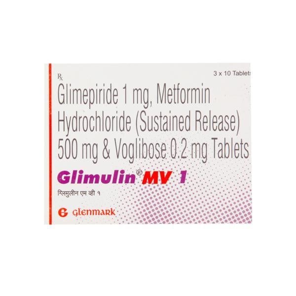 Glimulin MV 1mg Tablet 10'S