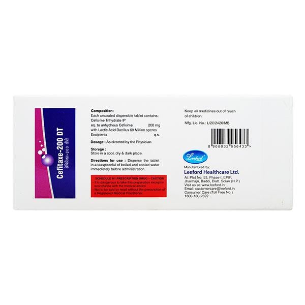 CEFITAXE DT 200 Tablet 10's