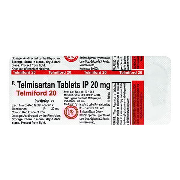 TELMIFORD 20 Tablet 10's