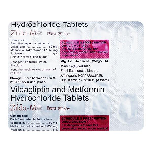 ZILDA M 850mg Tablet 15's