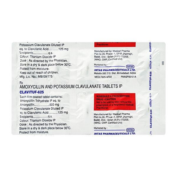 Clavituf 625mg Tablet 10'S