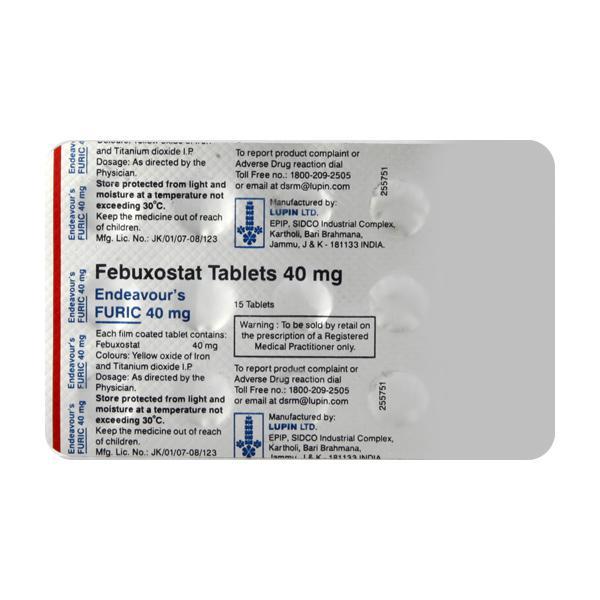 Furic 40mg Tablet 15'S