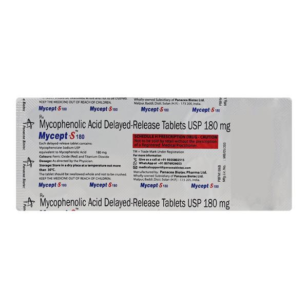 Mycept S 180mg Tablet 10'S