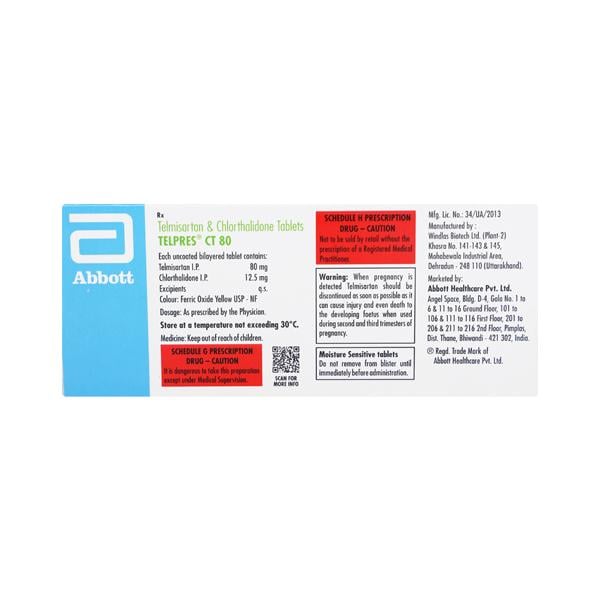 Telpres CT 80/12.5mg Tablet 10'S