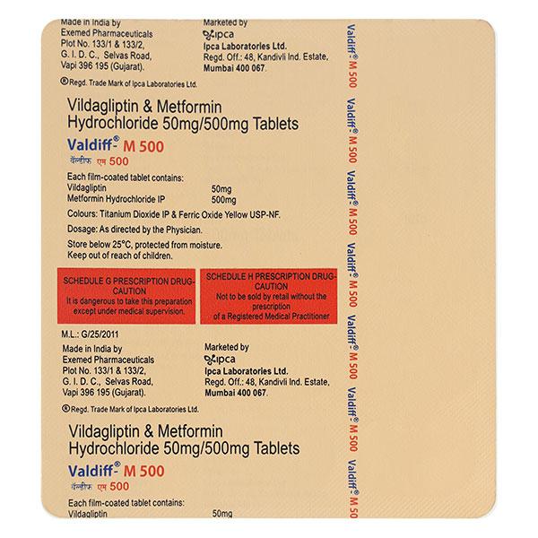 VALDIFF M 500mg Tablet 15's