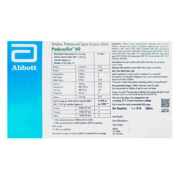 PANKREOFLAT HD GLUTEN FREE Tablet 10's