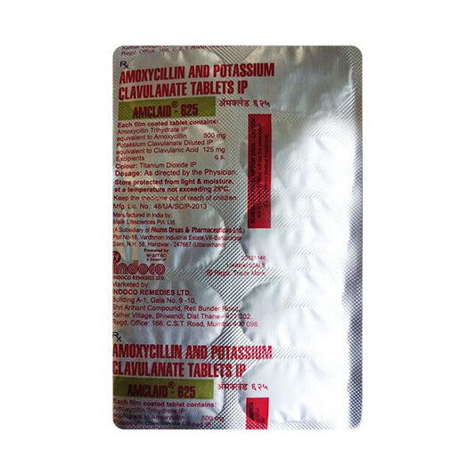 Amclaid 625mg Tablet 10'S
